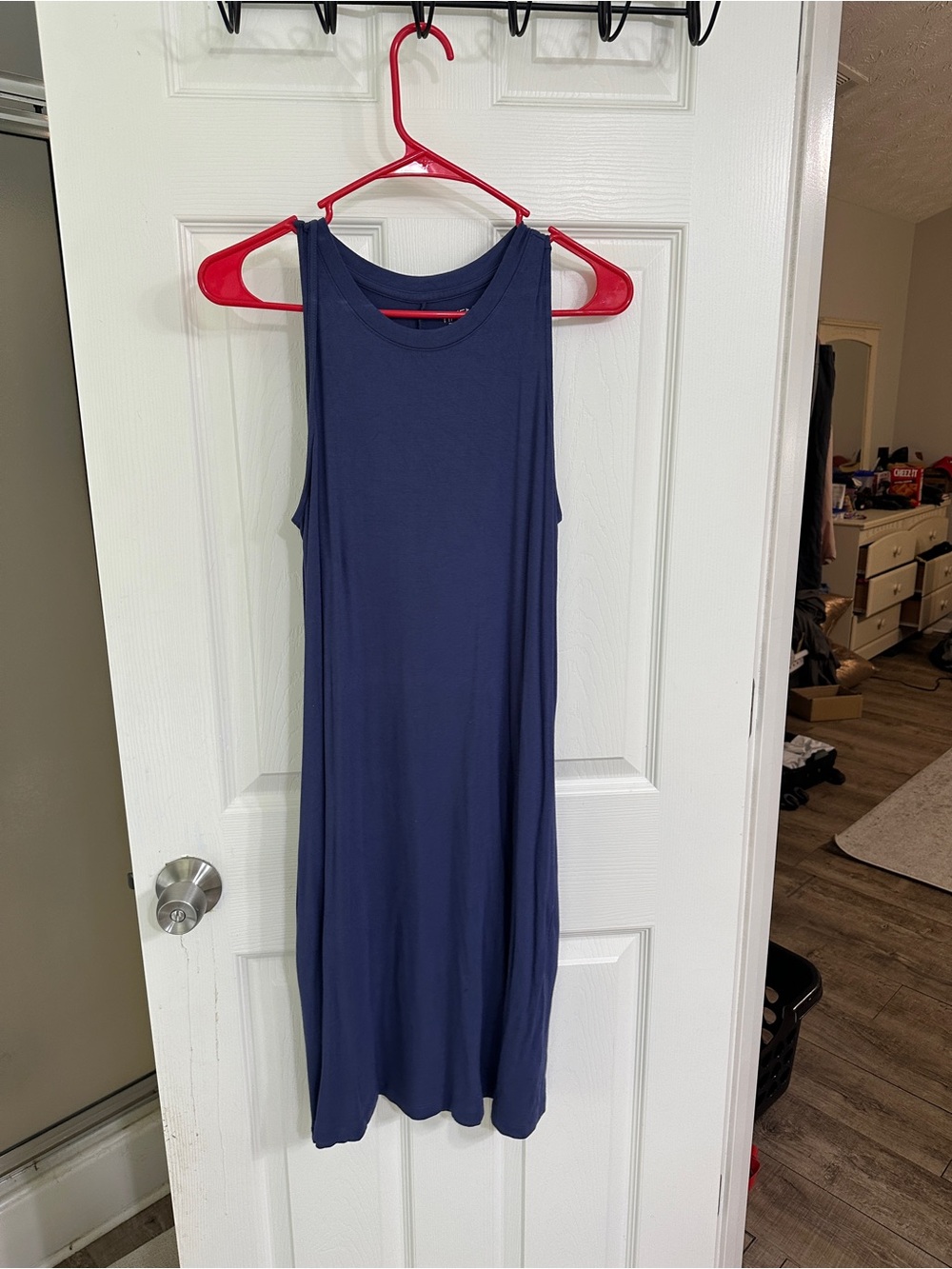 Time and Tru Navy Sleeveless Midi Tank Dress